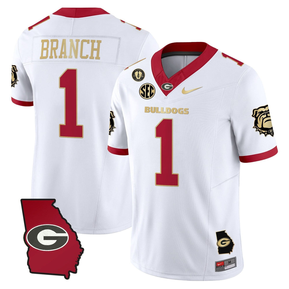 GB 2025 Georgia Map & Vince Dooley Patch Vapor Limited Jersey
