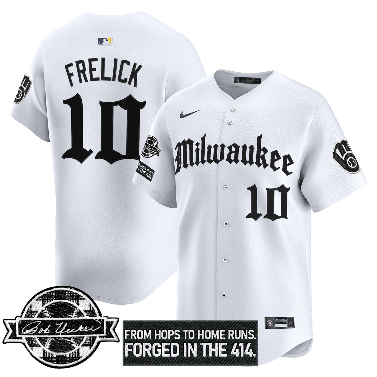 MB Bob Uecker Patch Vapor Premier Limited Jersey - Gothic Edition - Stitched