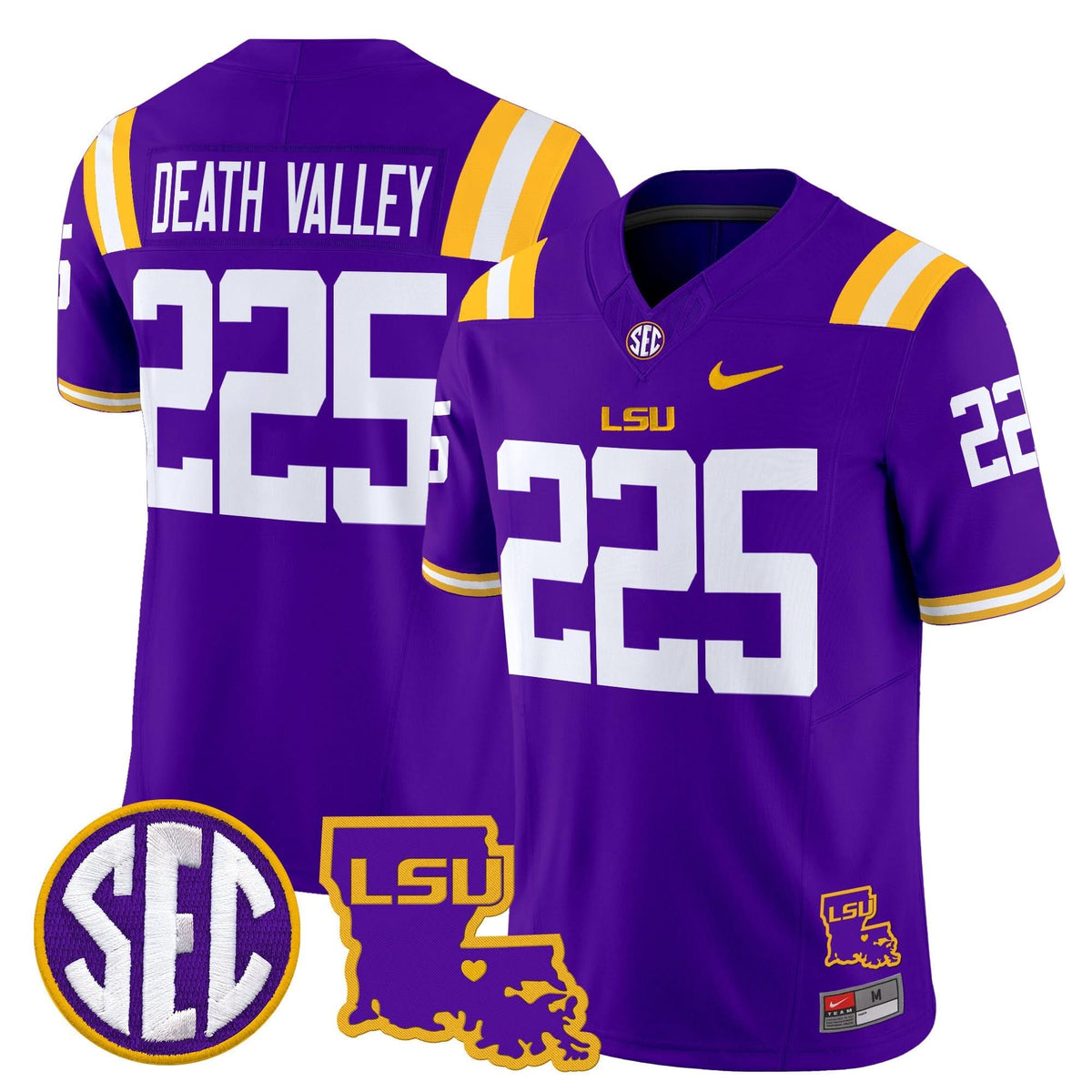LSU 2025 Louisiana Patch Vapor Limited Jersey
