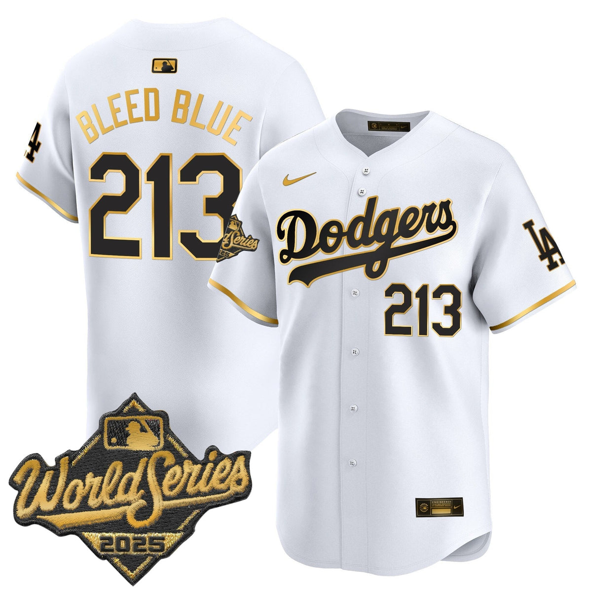 LAD 2025 World Series Gold Trim Vapor Premier Limited Jersey - Stitched
