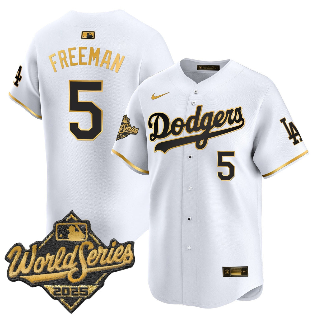 LAD 2025 World Series Gold Trim Vapor Premier Limited Jersey - Stitched