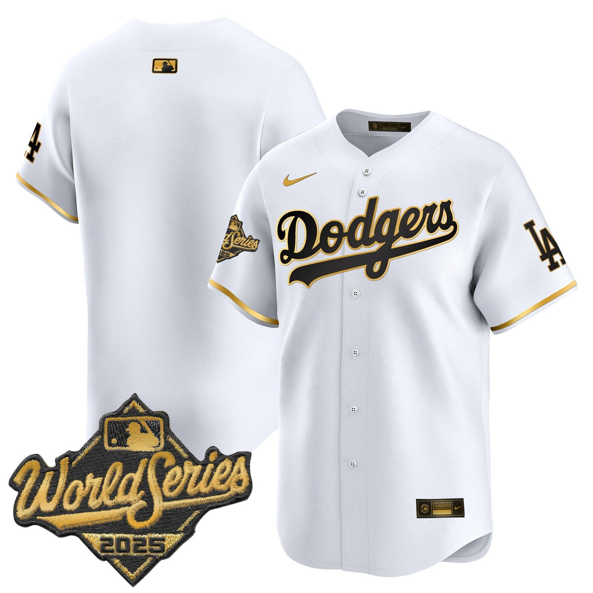 LAD 2025 World Series Gold Trim Vapor Premier Limited Jersey - Stitched