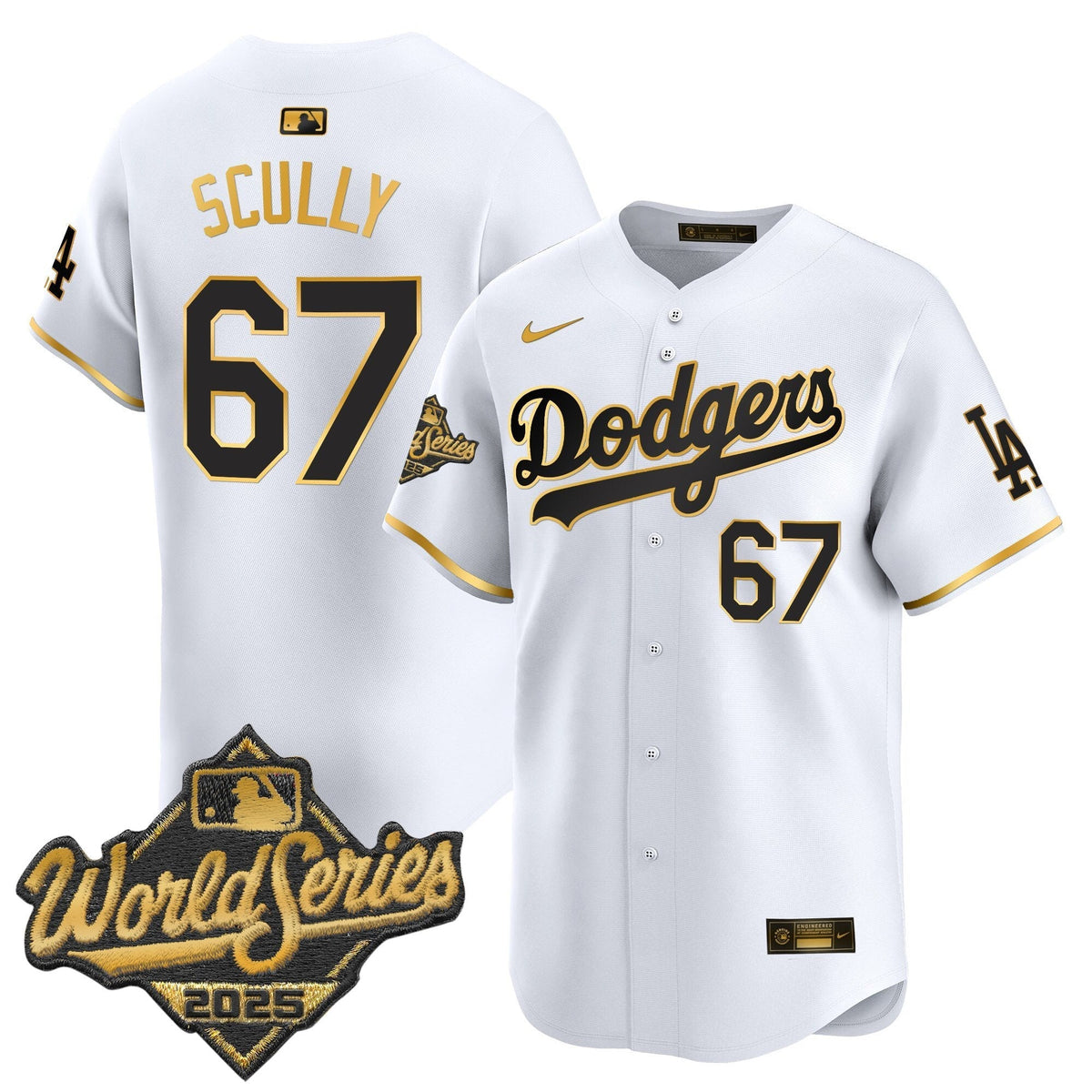 LAD 2025 World Series Gold Trim Vapor Premier Limited Jersey - Stitched