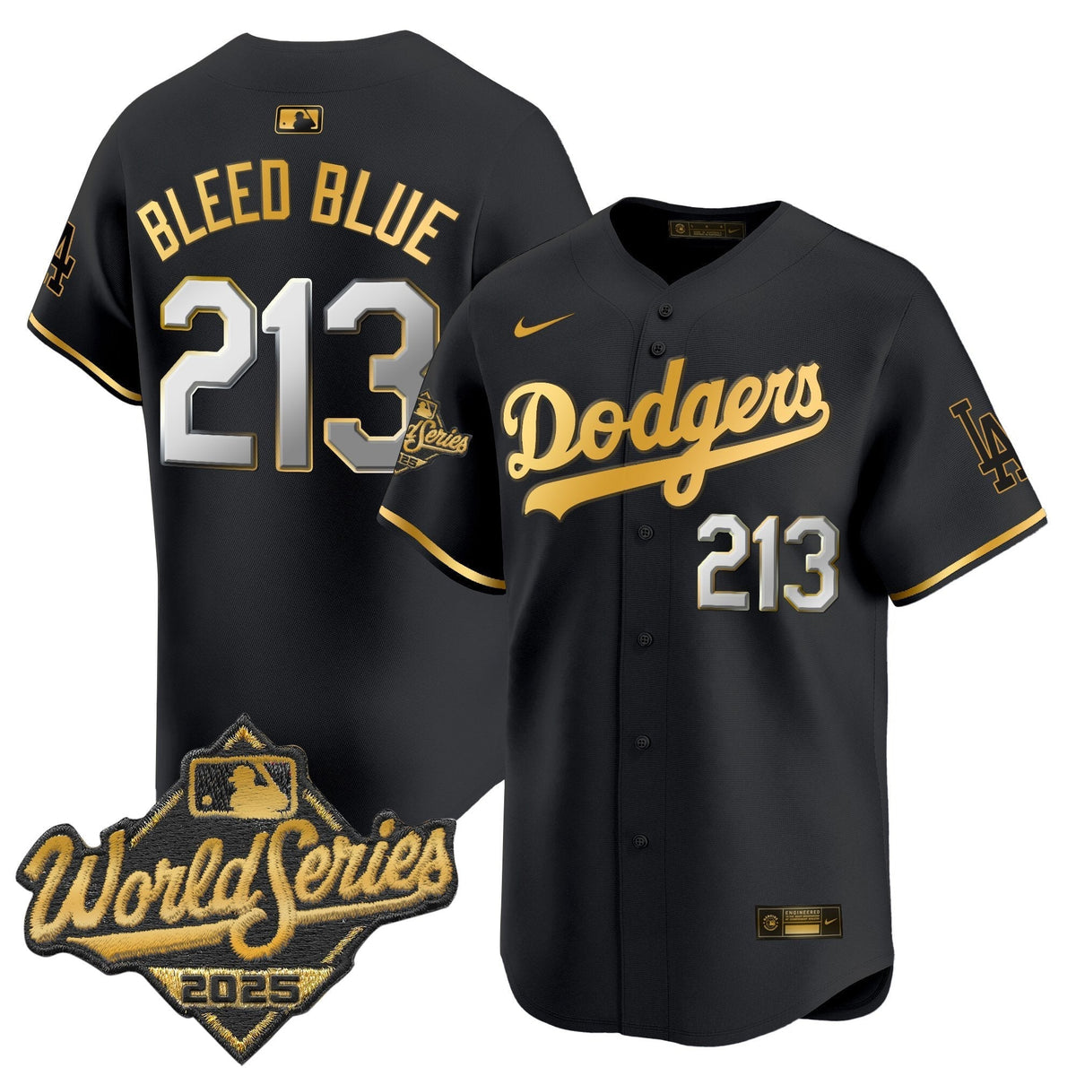 LAD 2025 World Series Gold Trim Vapor Premier Limited Jersey - Stitched