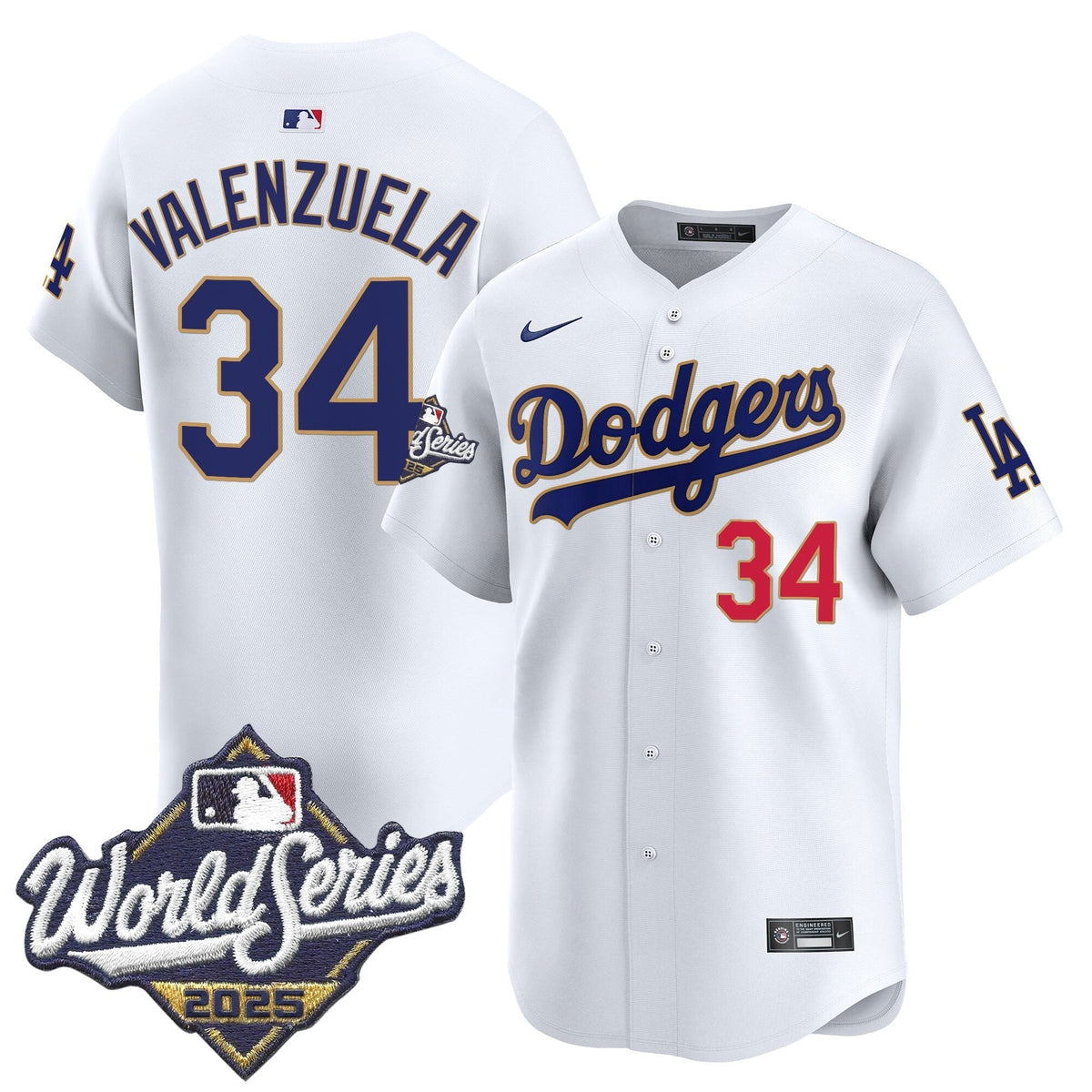 LAD 2025 World Series Gold Trim Vapor Premier Limited Jersey - Stitched