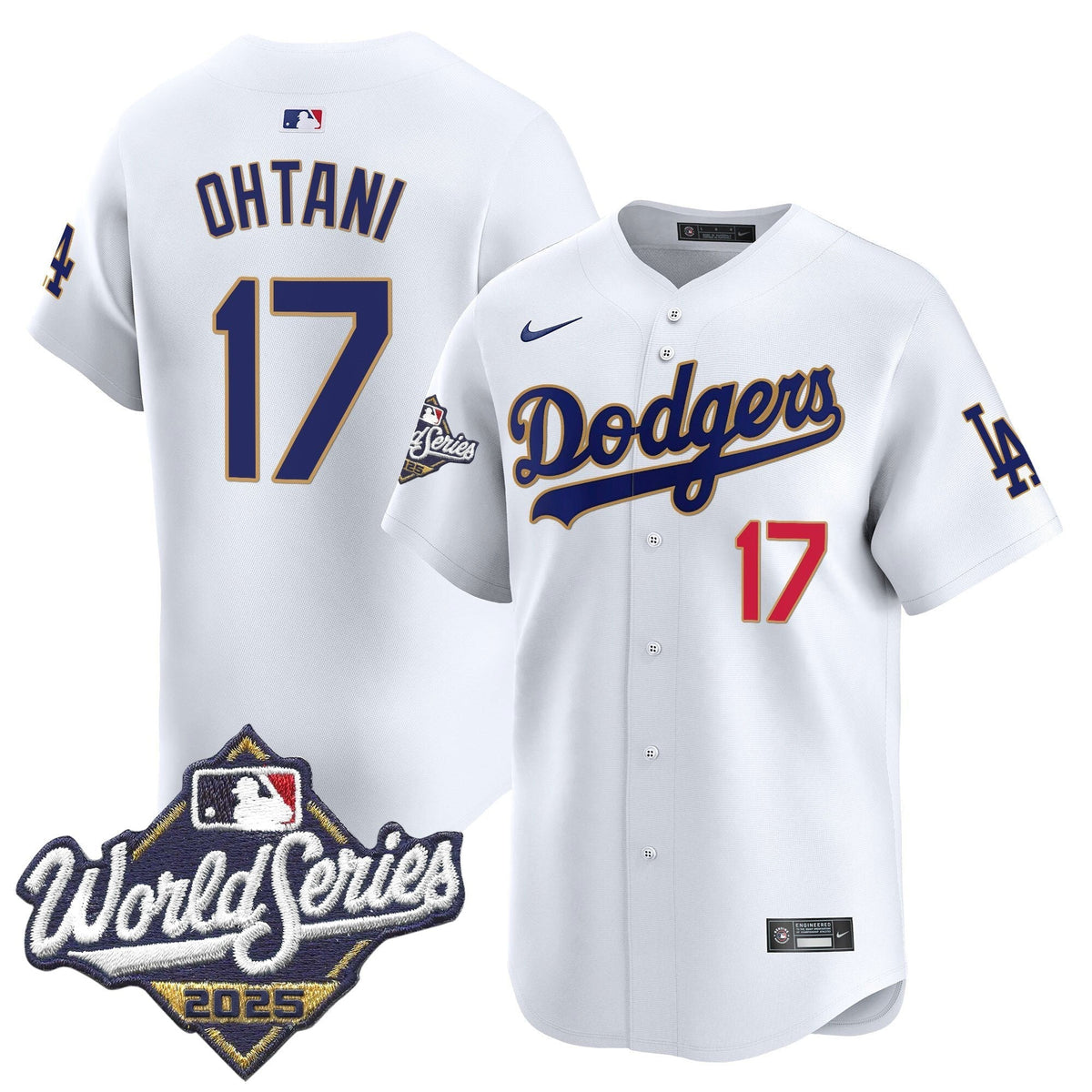 LAD 2025 World Series Gold Trim Vapor Premier Limited Jersey - Stitched