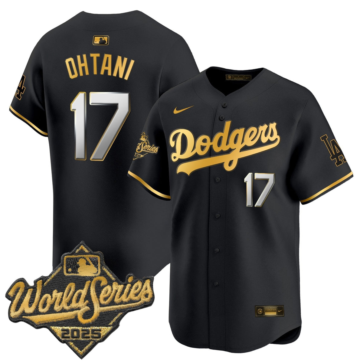 LAD 2025 World Series Gold Trim Vapor Premier Limited Jersey - Stitched