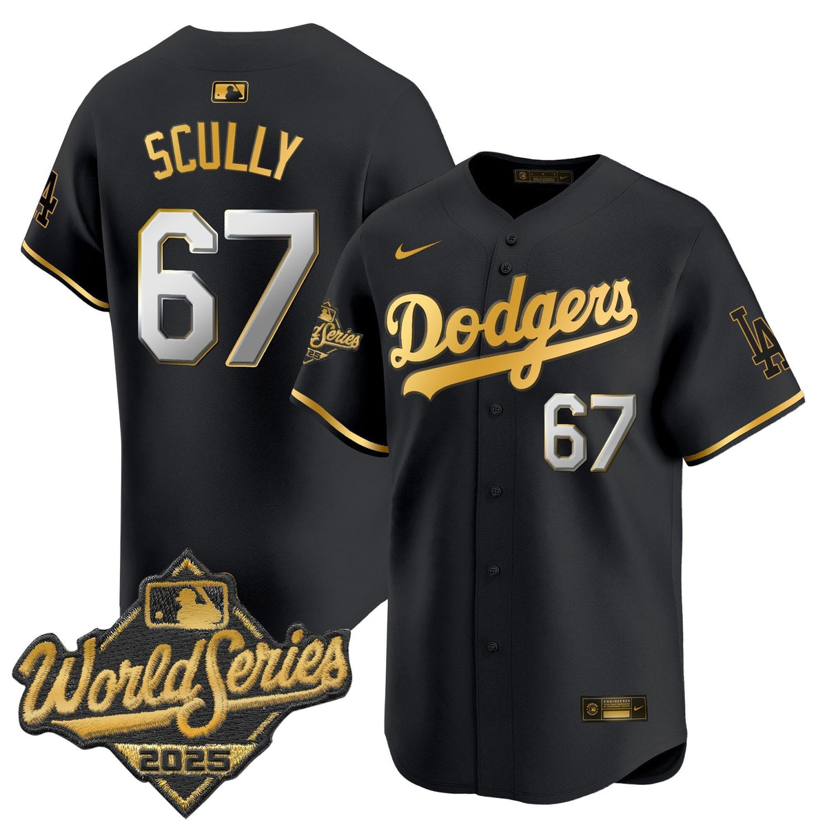 LAD 2025 World Series Gold Trim Vapor Premier Limited Jersey - Stitched
