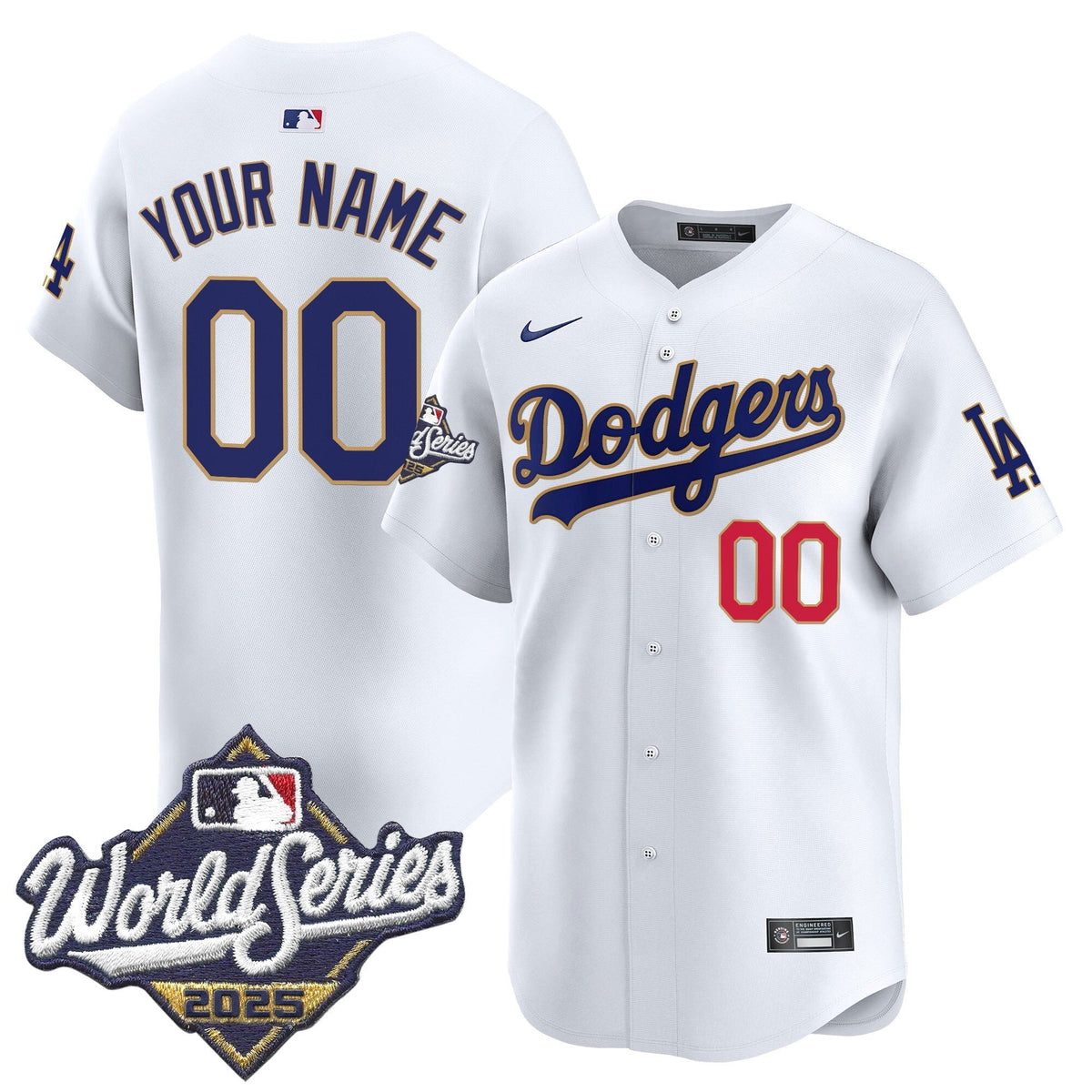 LAD 2025 World Series Gold Trim Vapor Premier Limited Custom Jersey - Stitched