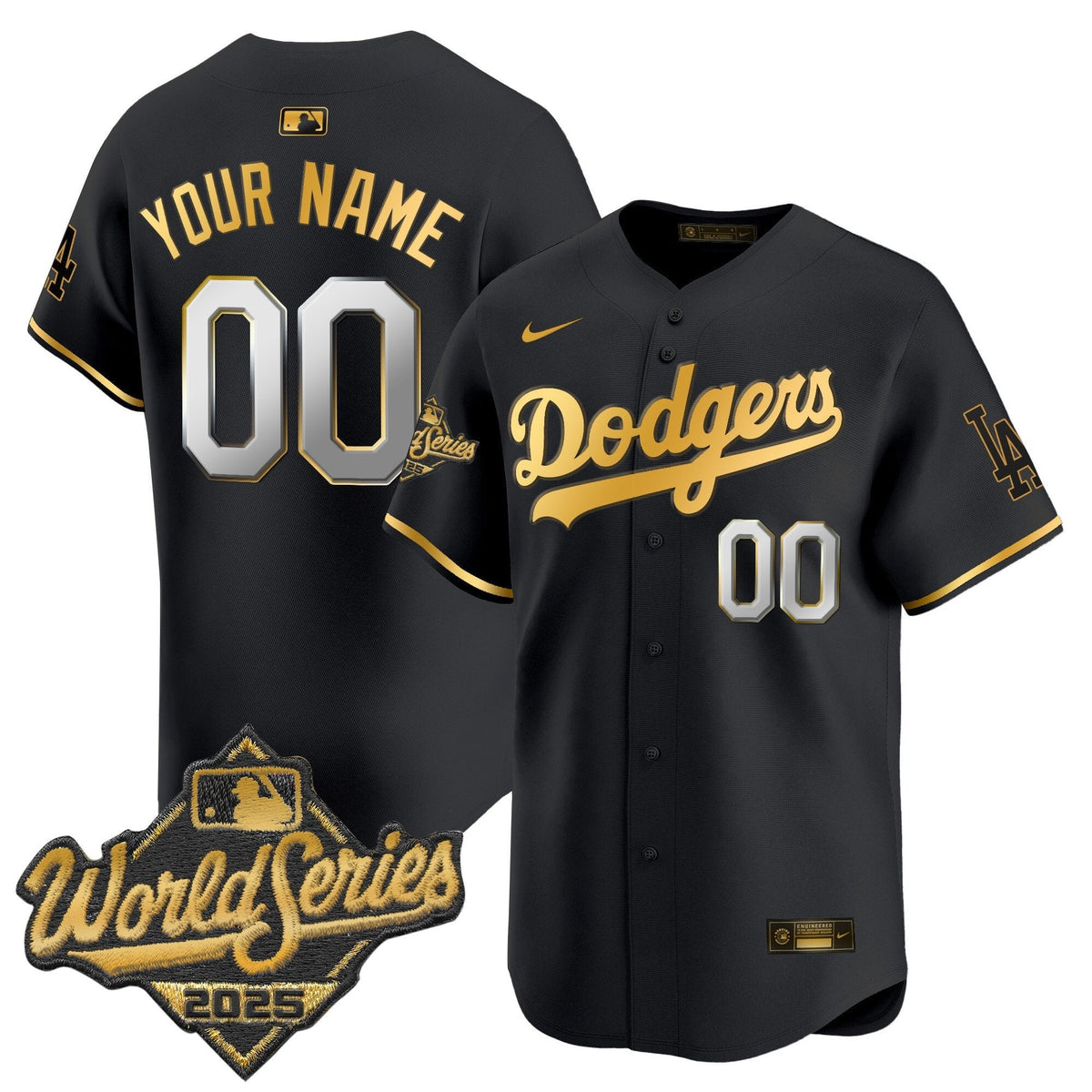 LAD 2025 World Series Gold Trim Vapor Premier Limited Custom Jersey - Stitched