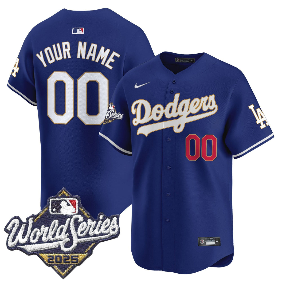 LAD 2025 World Series Gold Trim Vapor Premier Limited Custom Jersey - Stitched