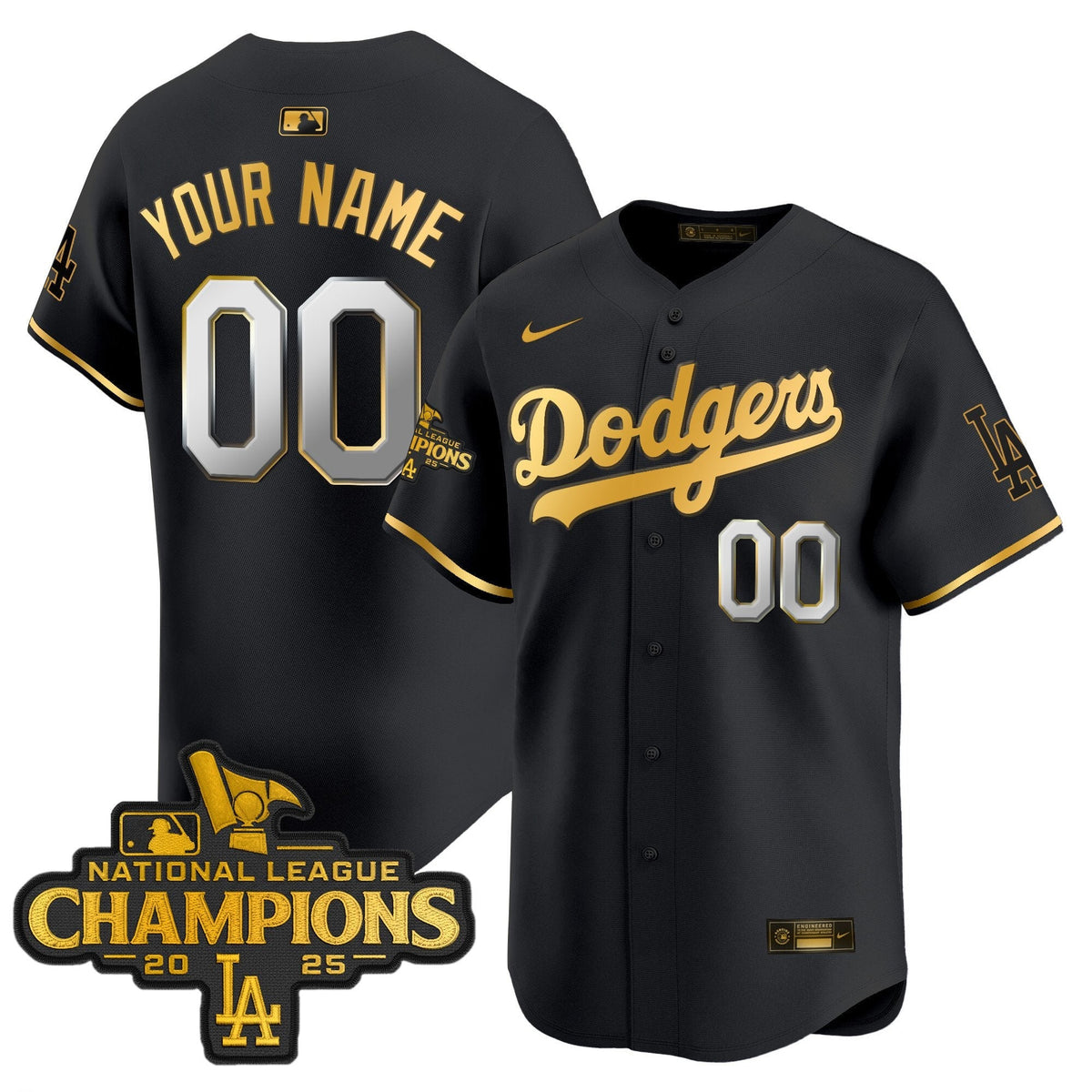 LAD 2025 National League Champions Vapor Premier Limited Custom Jersey - Stitched