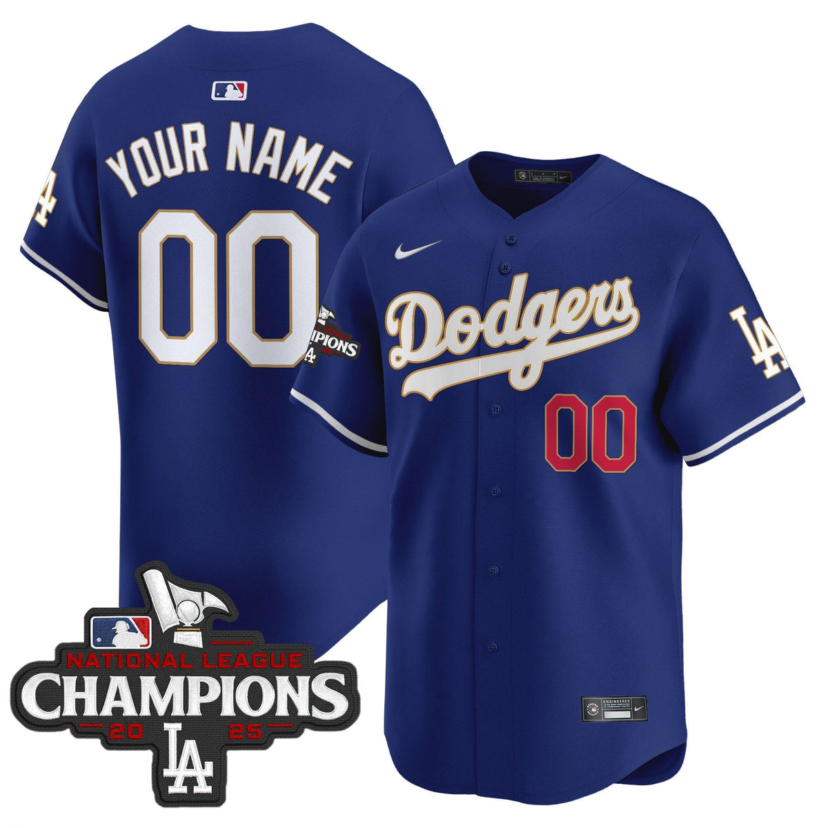 LAD 2025 National League Champions Vapor Premier Limited Custom Jersey - Stitched