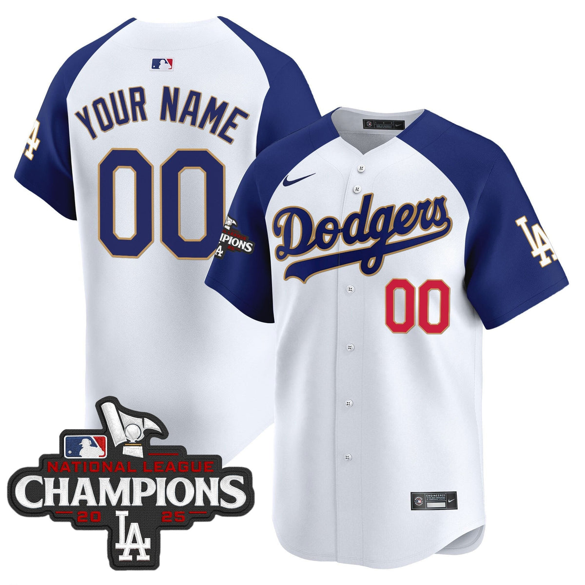 LAD 2025 National League Champions Vapor Premier Limited Custom Jersey - Stitched