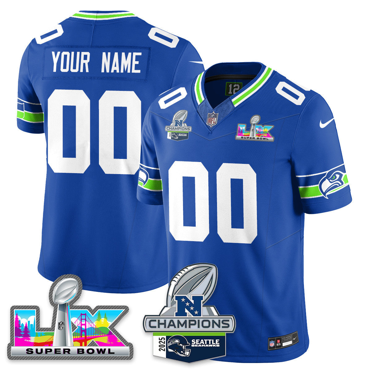 Custom SEA 2025 NFC Champions Vapor Limited Jersey V2