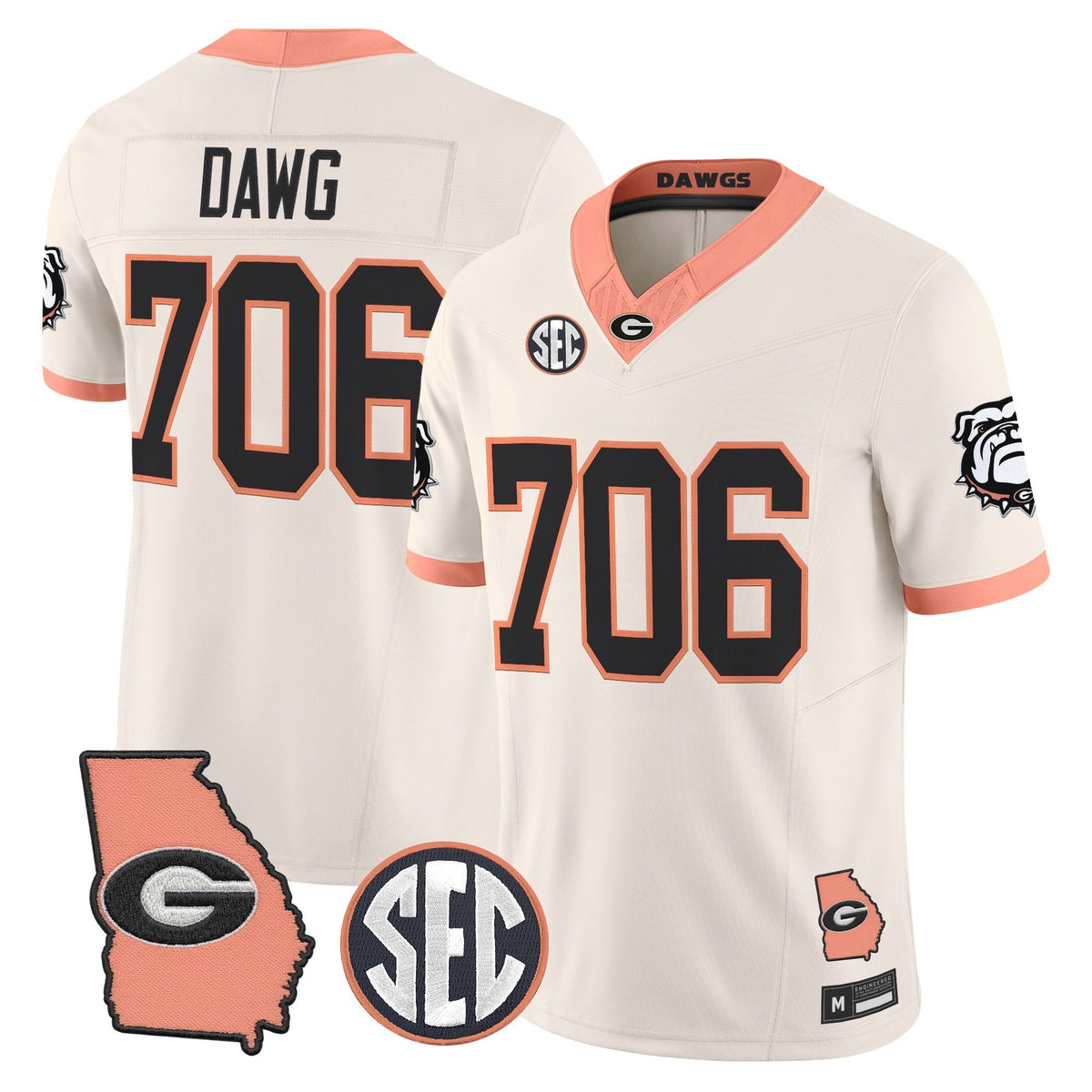 UGA The Big Peach Vapor Limited Jersey - Stitched
