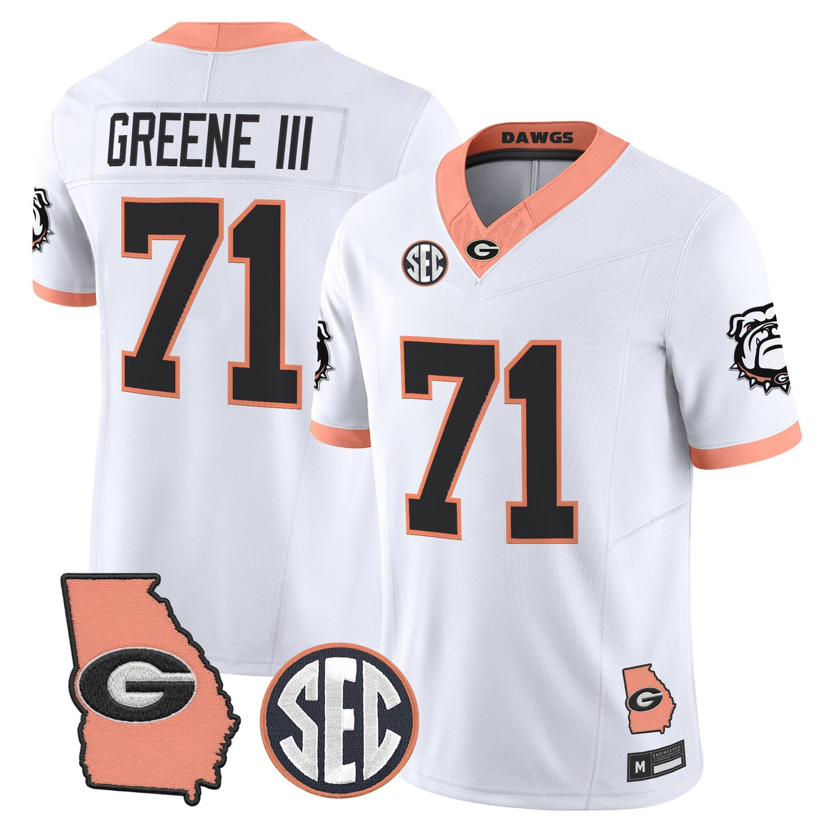 UGA The Big Peach Vapor Limited Jersey - Stitched
