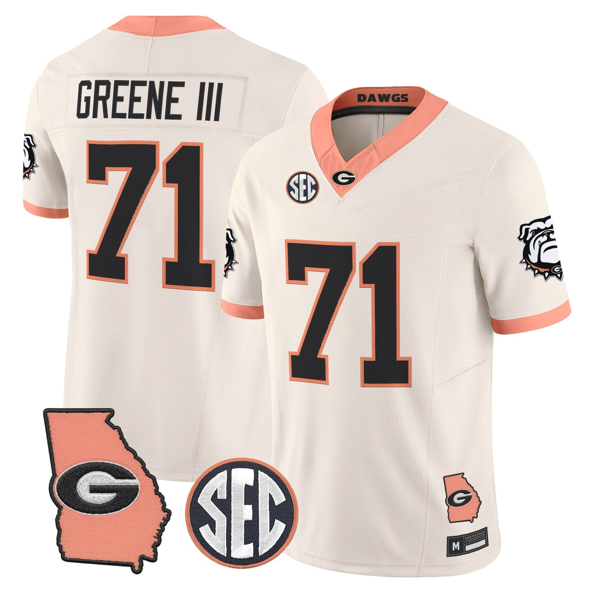 UGA The Big Peach Vapor Limited Jersey - Stitched