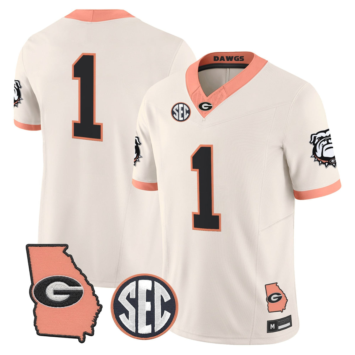 UGA The Big Peach Vapor Limited Jersey - Stitched