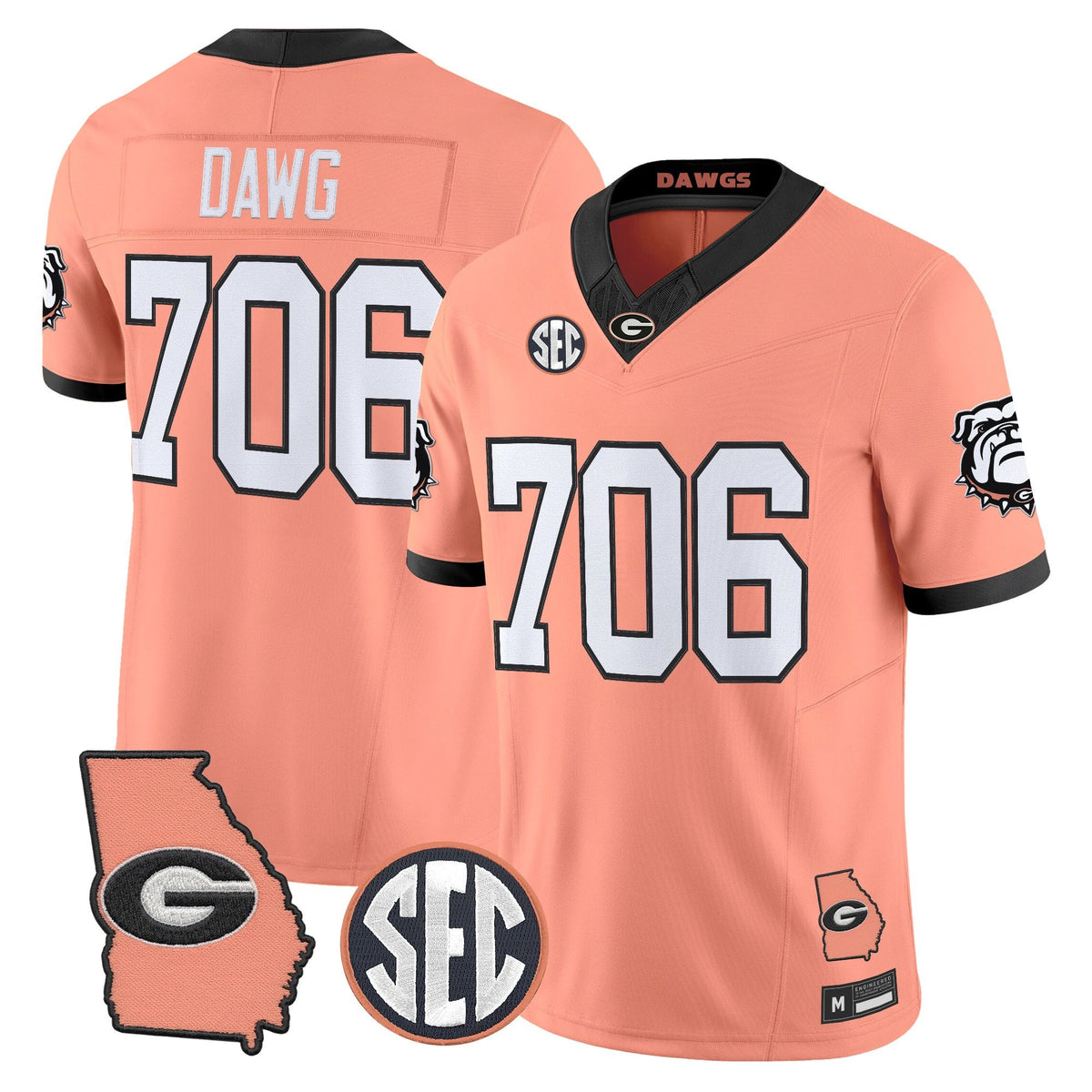 UGA The Big Peach Vapor Limited Jersey - Stitched