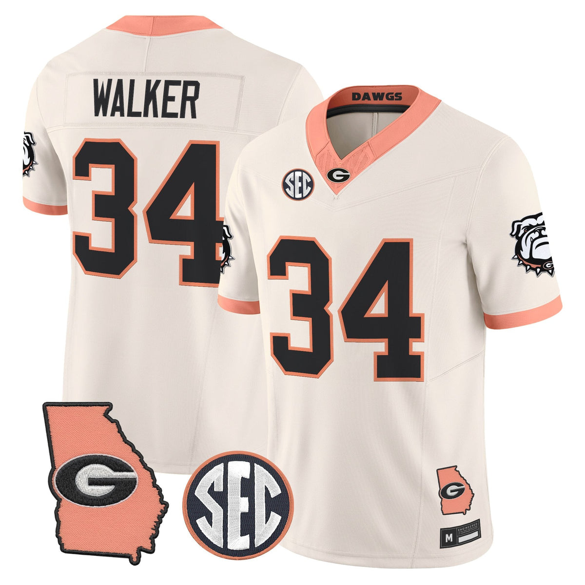 UGA The Big Peach Vapor Limited Jersey - Stitched