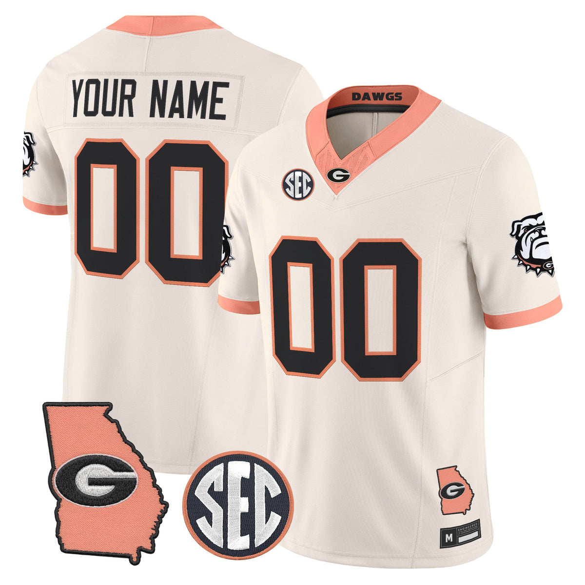UGA The Big Peach Vapor Limited Custom Jersey - Stitched