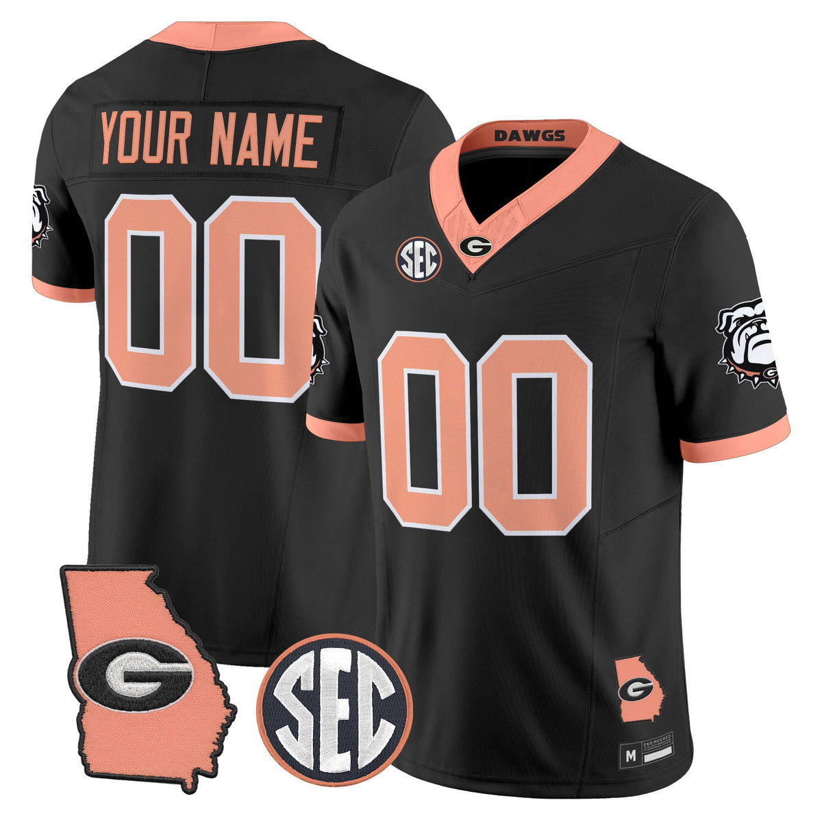 UGA The Big Peach Vapor Limited Custom Jersey - Stitched