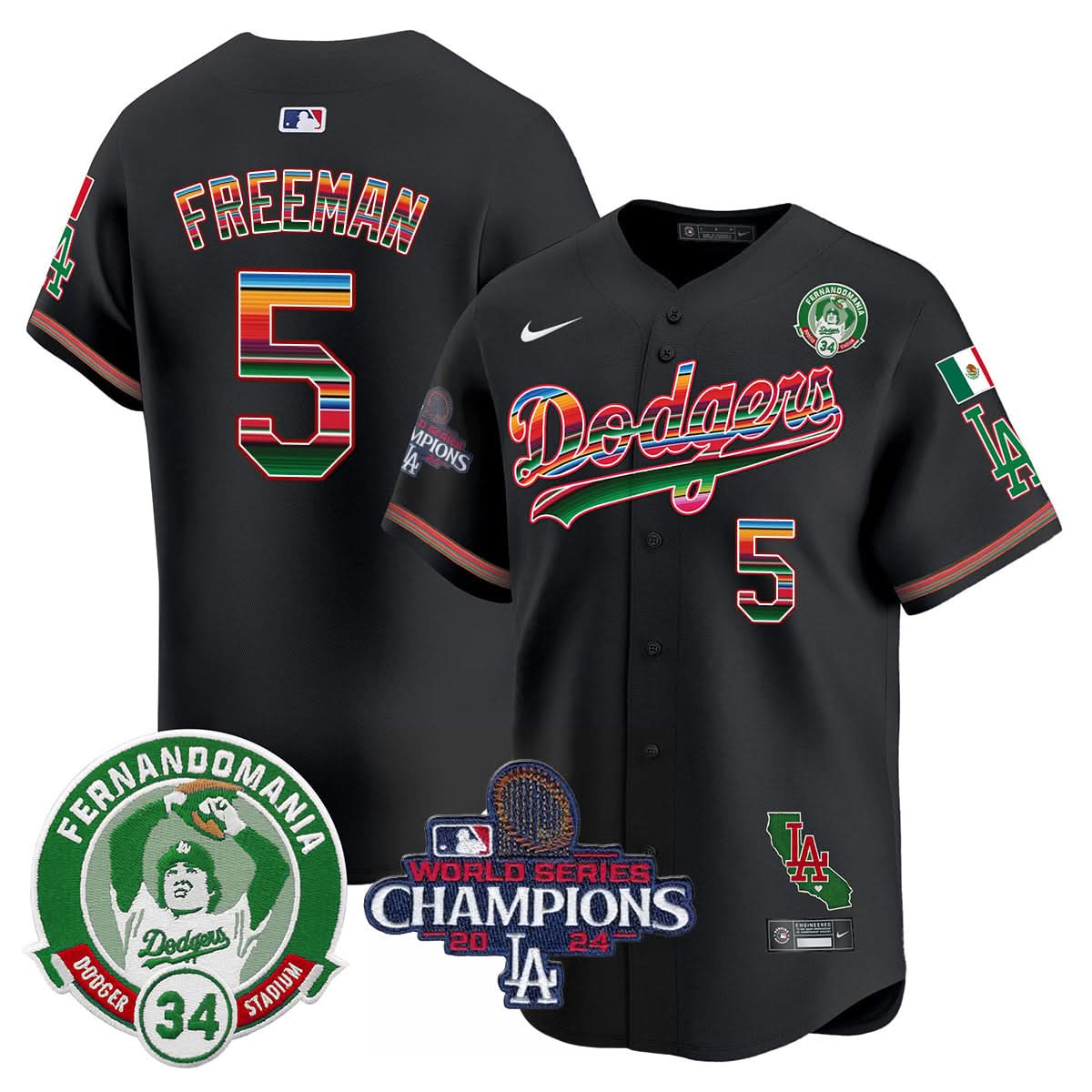 LAD Mexico 2024 World Series Champions Patch Jersey - Stitched