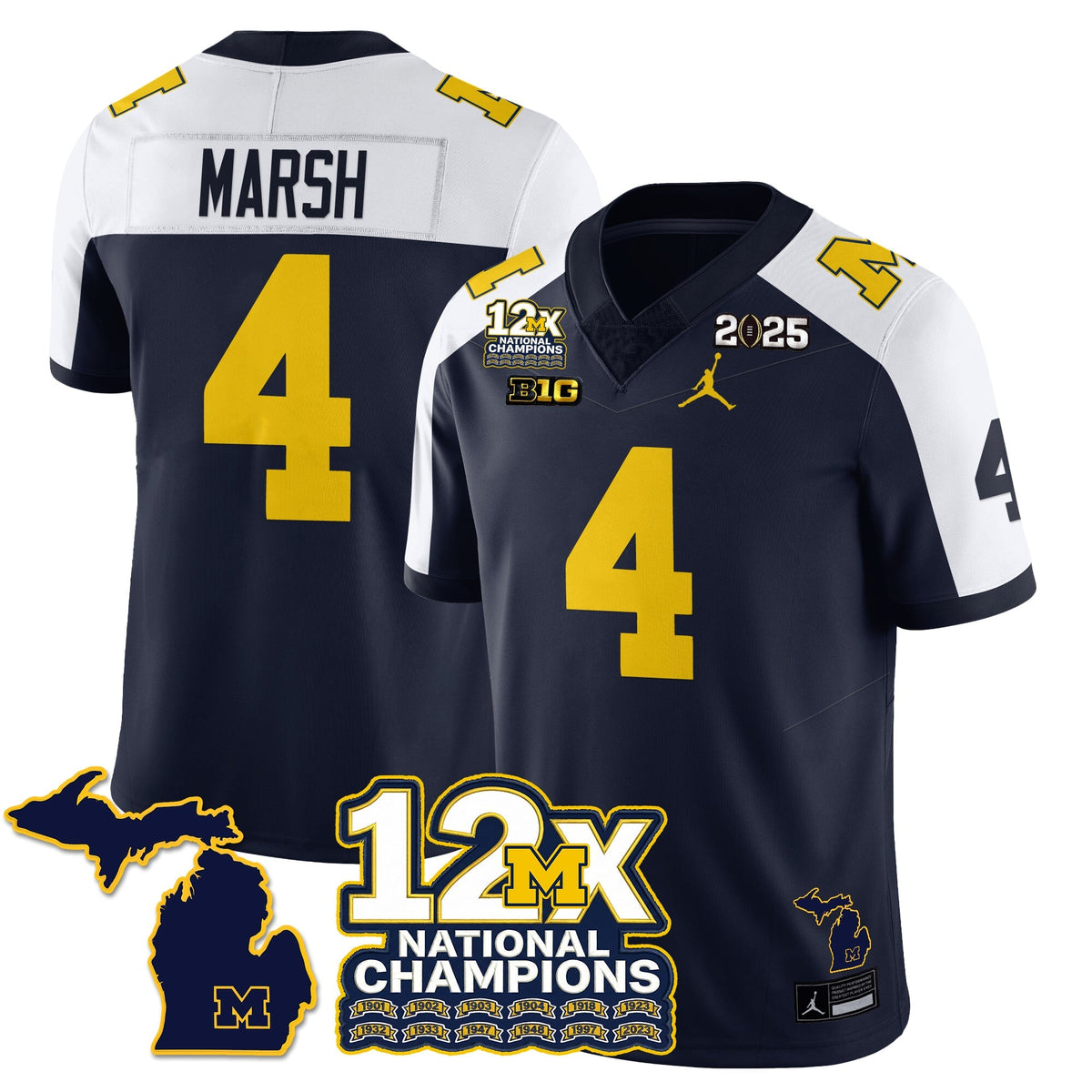 MICH 12x-Time National Champions Vapor Limited Football Jersey