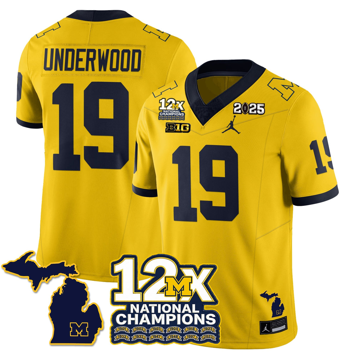 MICH 12x-Time National Champions Vapor Limited Football Jersey
