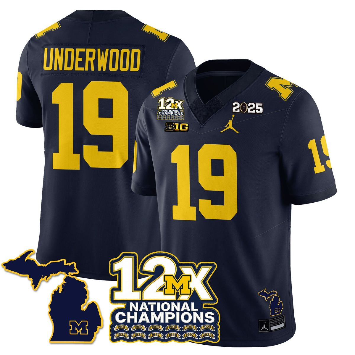 MICH 12x-Time National Champions Vapor Limited Football Jersey