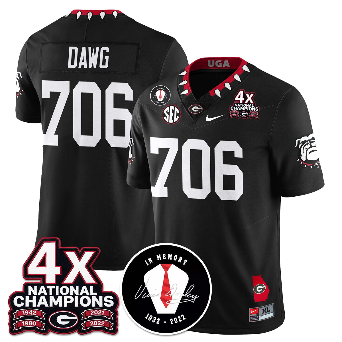 UGA 4x-Time National Champions Vapor Limited Jersey