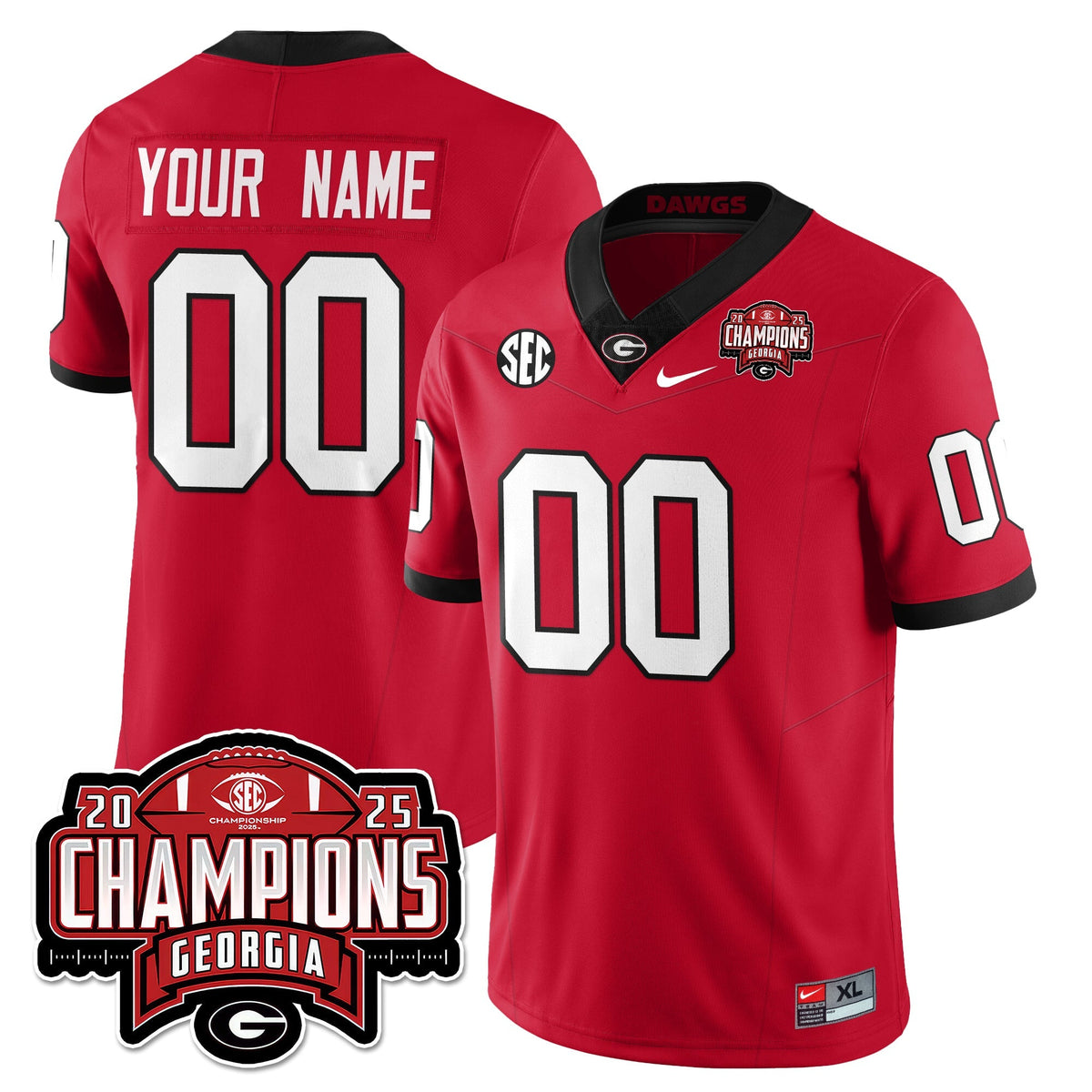 Custom UGA Vapor Limited Jersey - SEC Football Champions
