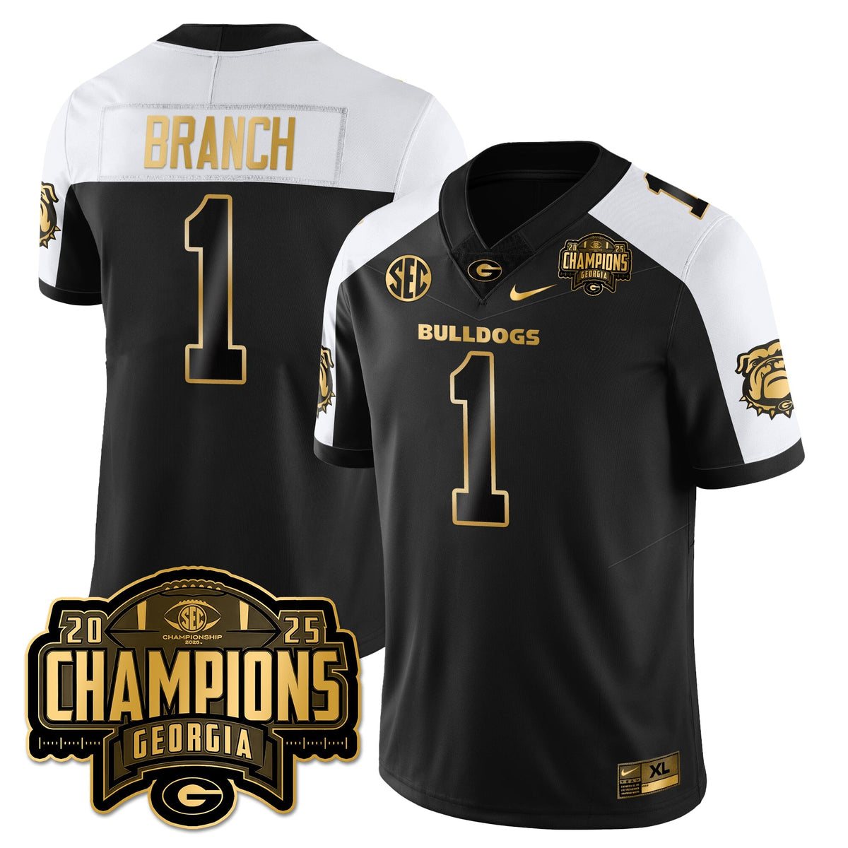 UGA Vapor Limited Gold Jersey - SEC Football Champions