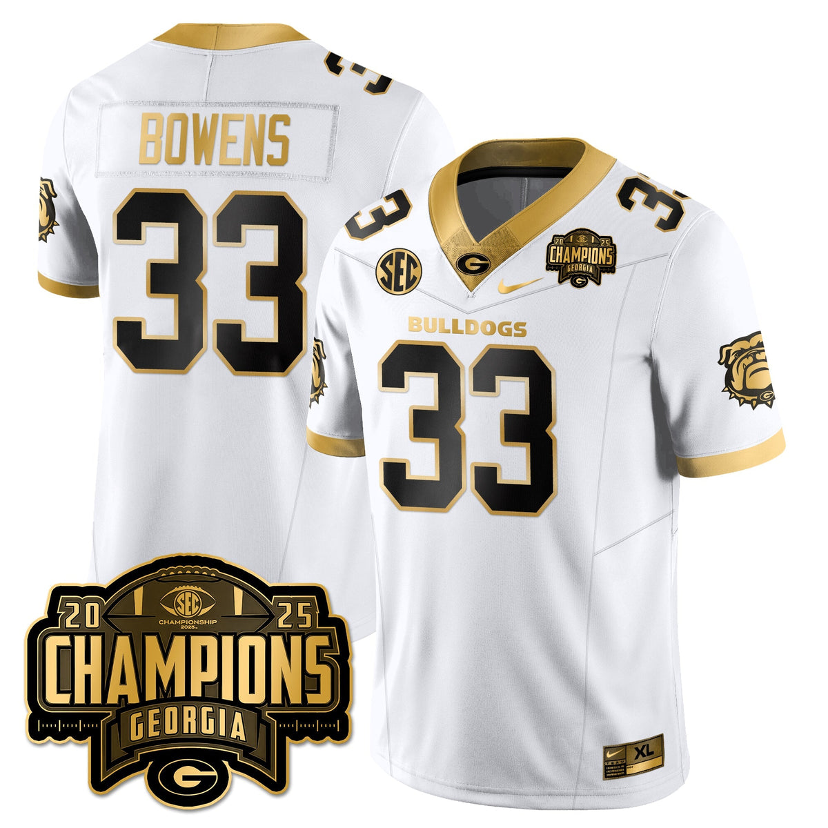 UGA Vapor Limited Gold Jersey - SEC Football Champions