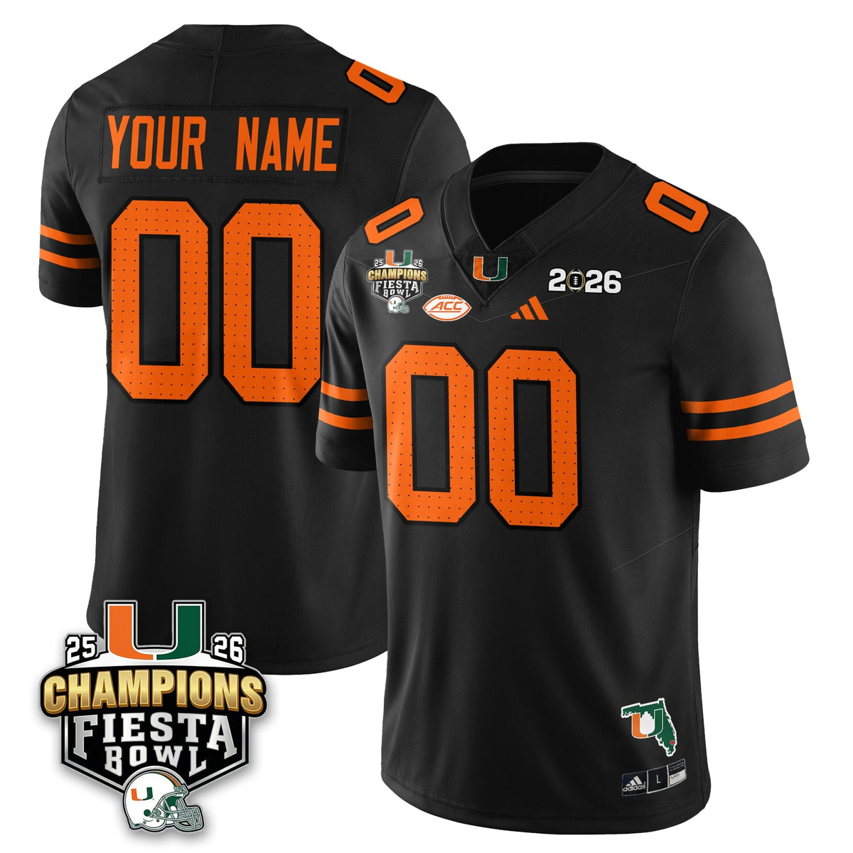 Custom MIA Football Vapor Limited Jersey V3 - Fiesta Bowl Champions