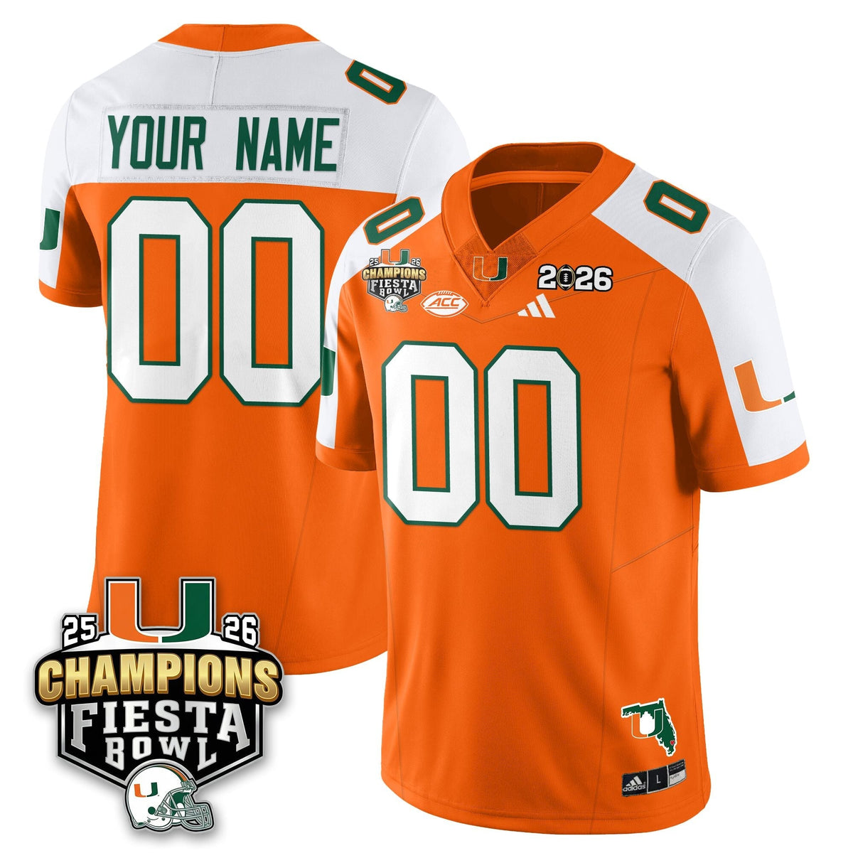 Custom MIA Football Vapor Limited Jersey V3 - Fiesta Bowl Champions