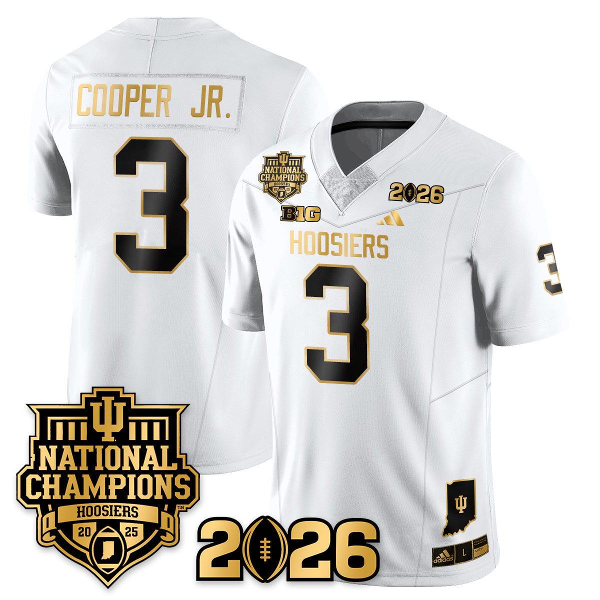 Indiana Hoosiers Vapor Limited Football Gold Jersey - 2025 National Champions
