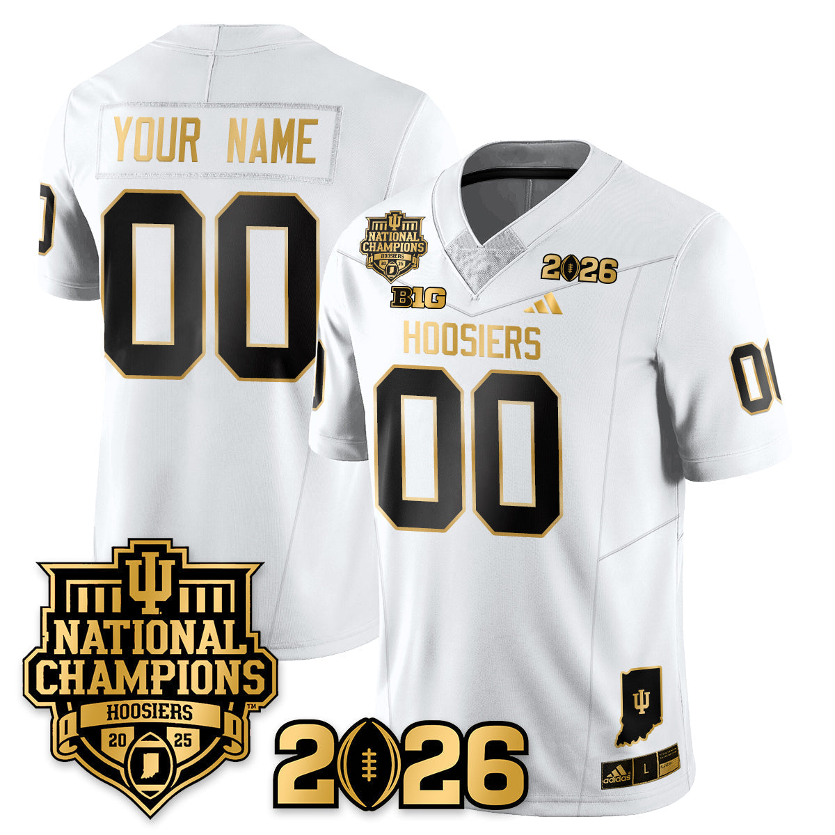 Indiana Hoosiers Vapor Limited Football Gold Custom Jersey - 2025 National Champions