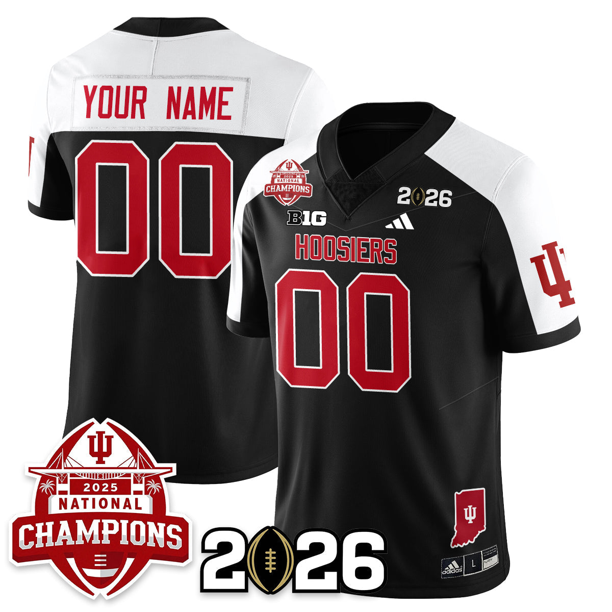 Custom Indiana Hoosiers Vapor Limited Football Jersey V2 - 2025 National Champions