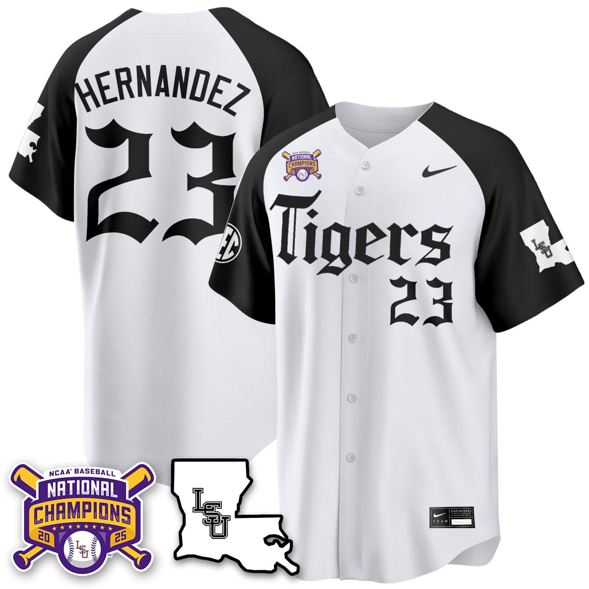 LSU 2025 World Series Champions 'Gothic Geaux Edition' Jersey - Stitched