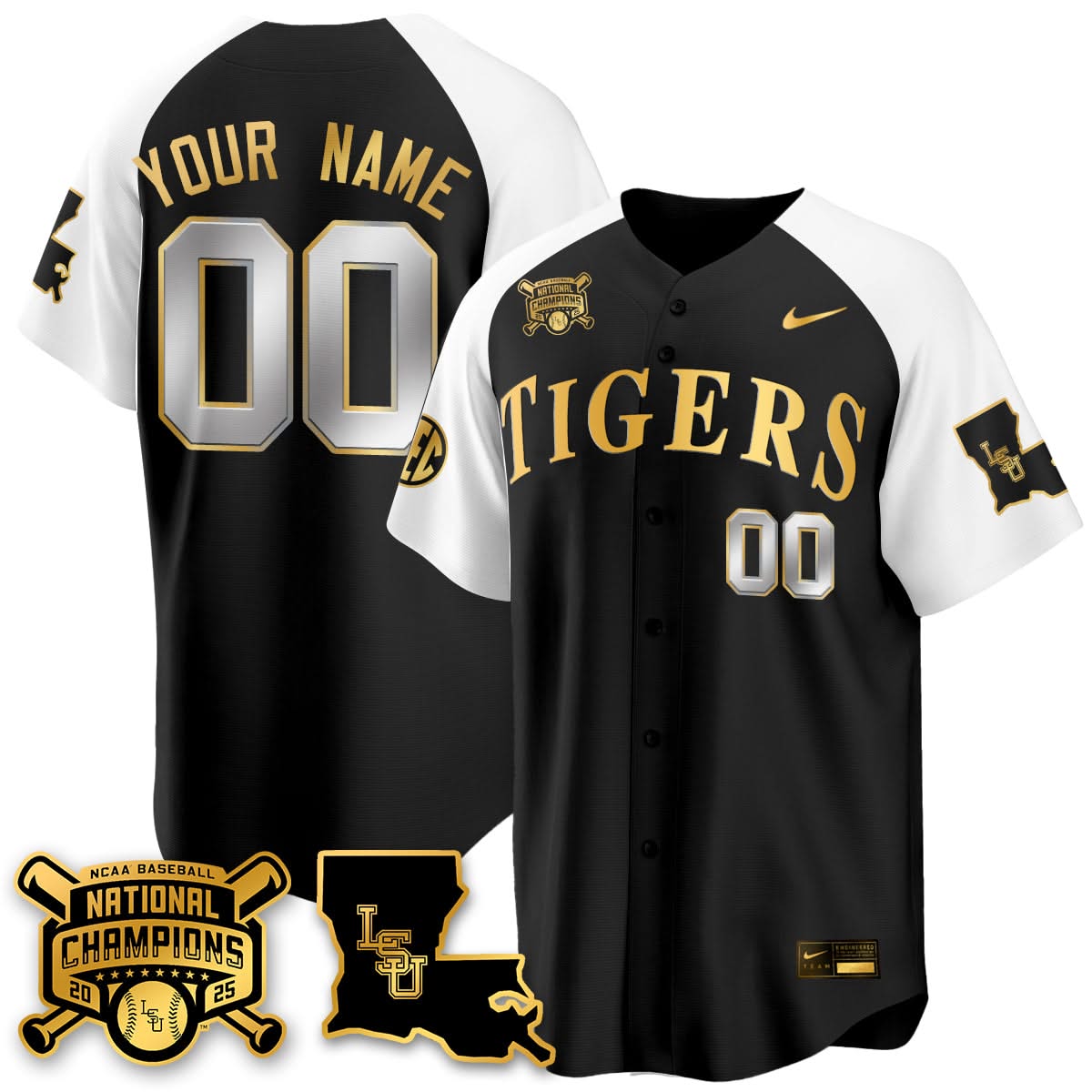 LSU 2025 World Series Champions Limited Custom Jersey - Stitched