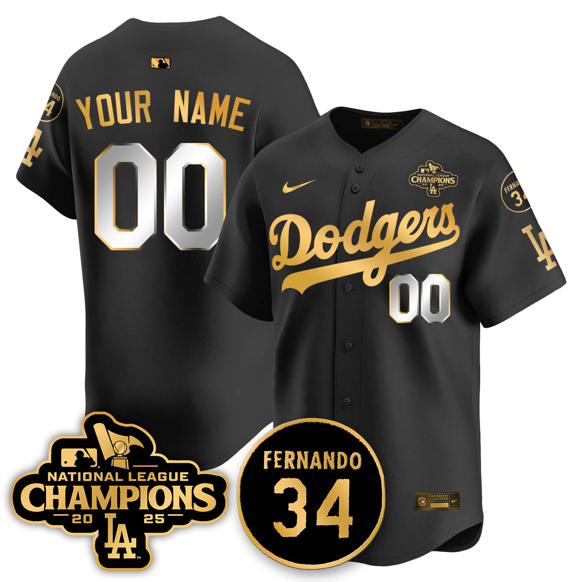 LAD 2025 NL Champions Custom Jersey - Stitched