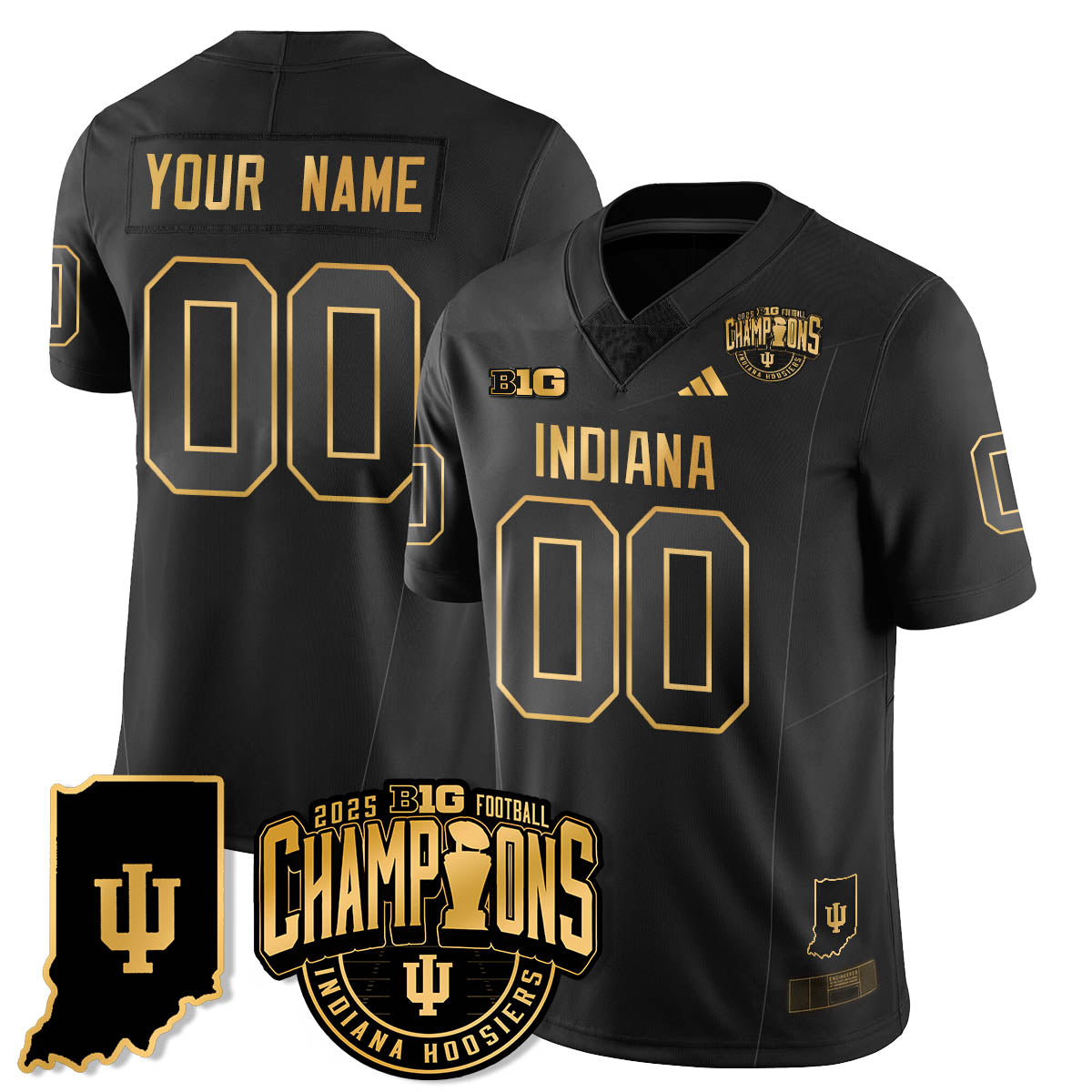 IND Vapor Limited Football Gold Custom Jersey - Big 10 Champions - Stitched