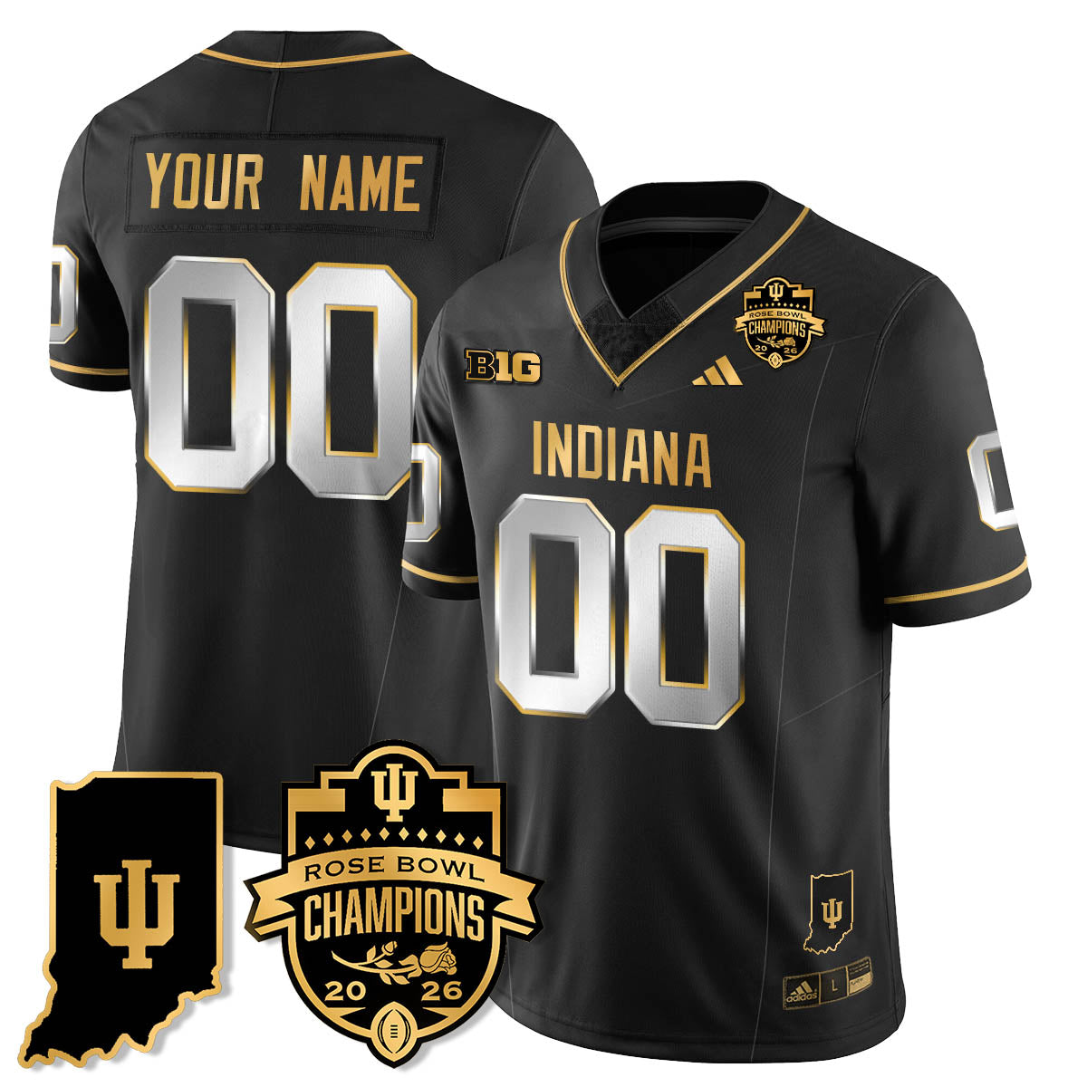 Custom IND Vapor Limited Football Gold Jersey - Rose Bowl Champions