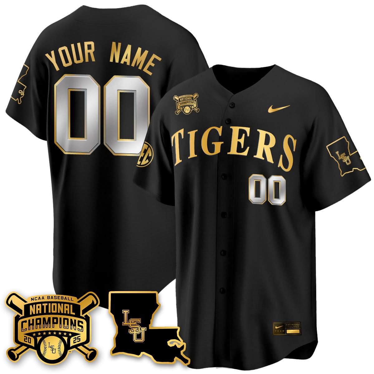 LSU 2025 World Series Champions Limited Custom Jersey - Stitched