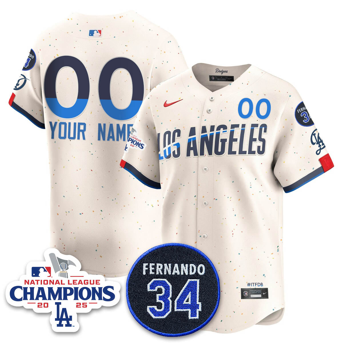 LAD 2025 NL Champions Custom Jersey - Stitched