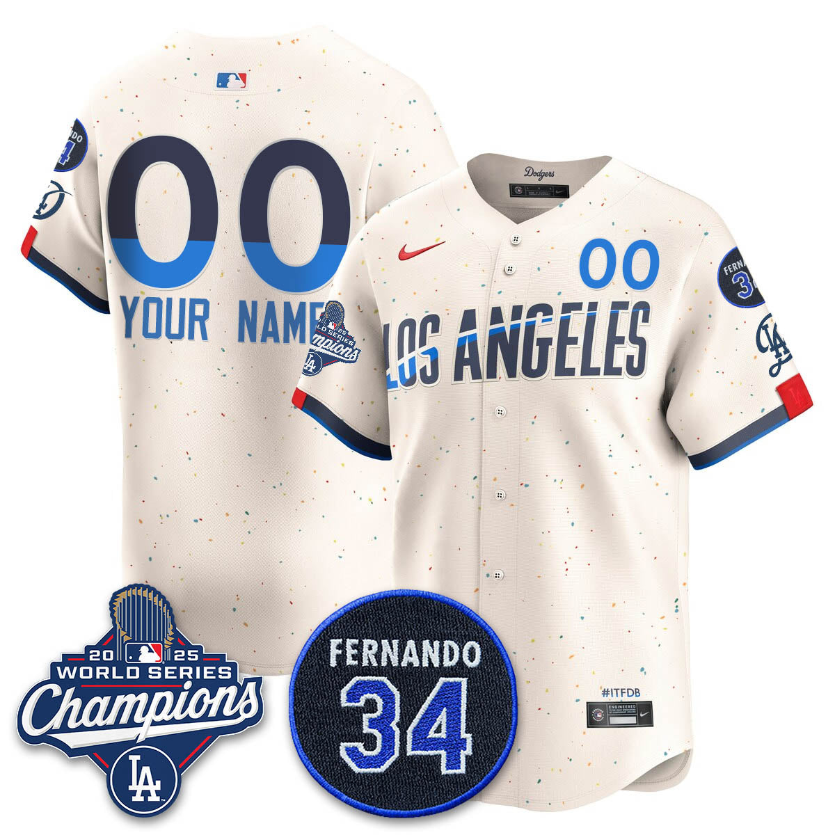 LAD 2025 World Series Champions Custom Jersey - Stitched
