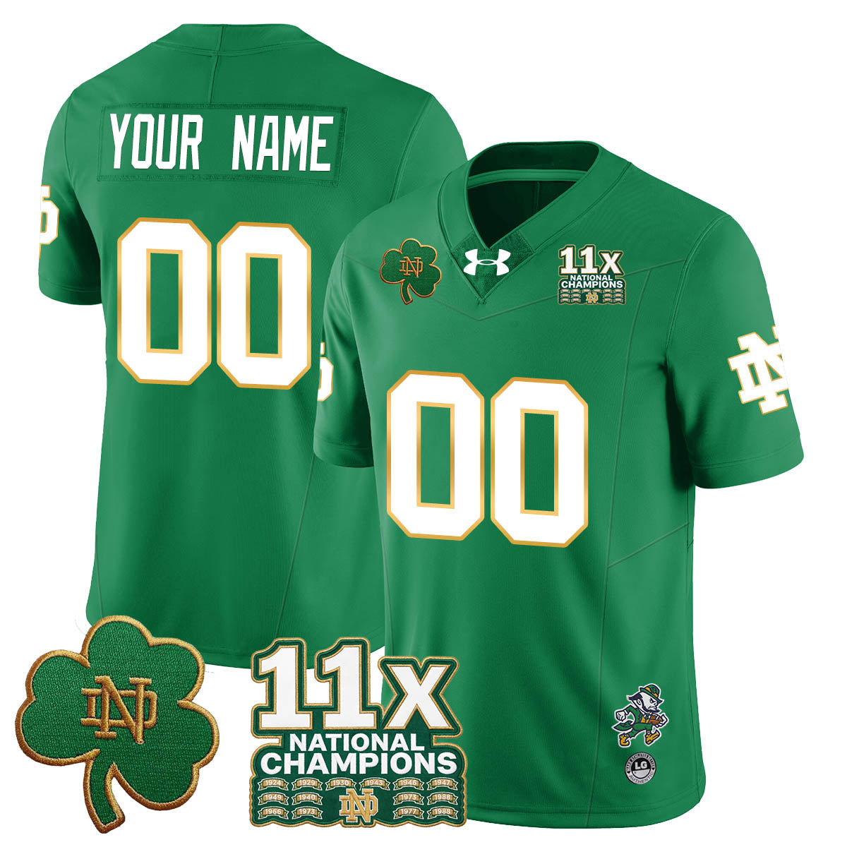 Custom ND 11x-Time National Champions Vapor Limited Jersey