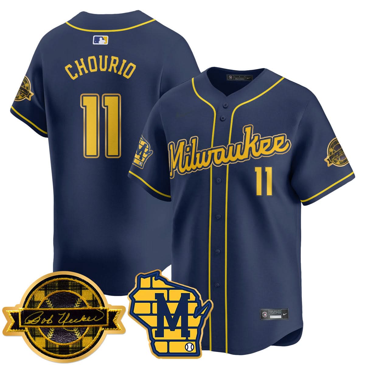 MB 2025 Limited Gold Jersey - Bob Uecker Patch - Stitched